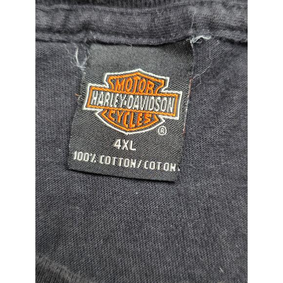 Harley Davidson Mens 4X Black T Shirt USA Salina Kansas 2003 Stars‎ Stripes - Picture 3 of 7